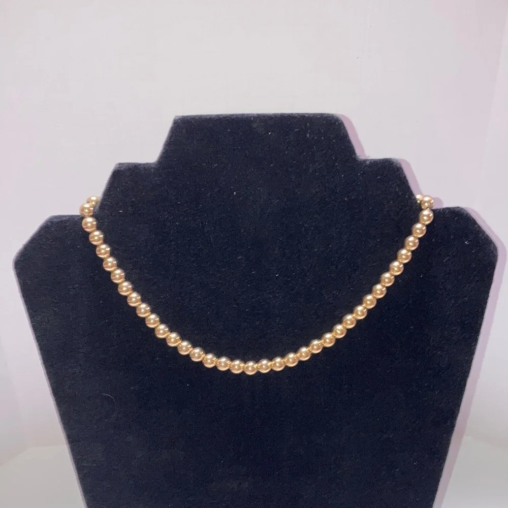 Vintage Monet Gold Bead Necklace - Picture 1 of 5